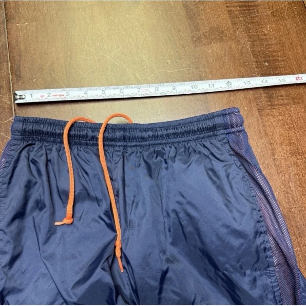 Vtg Nike Track Pants Kids Size M 8-10 Blue Orange Mesh Side Stripe Windbreaker